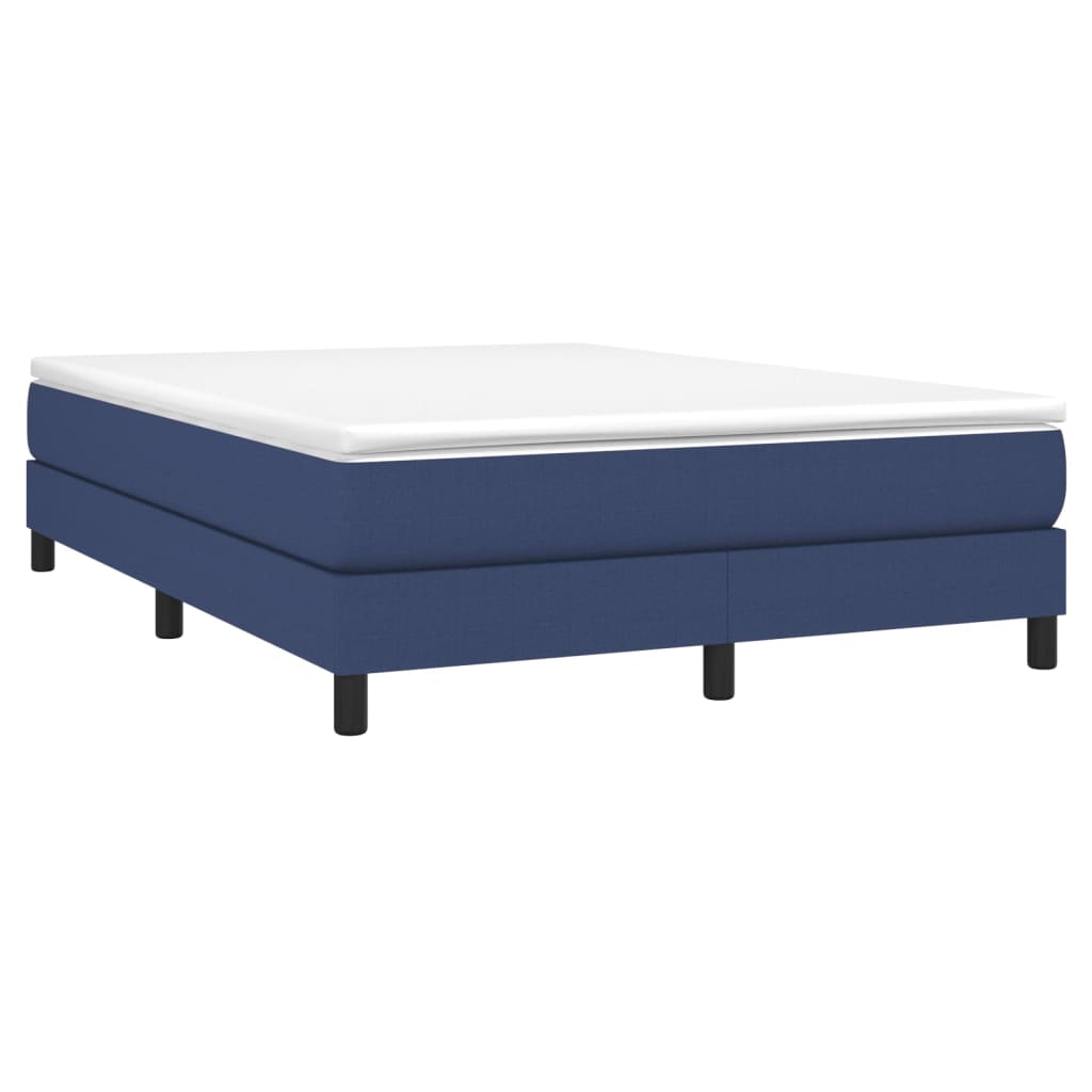 vidaXL Κρεβάτι Boxspring με Στρώμα Μπλε 140x200 εκ. Υφασμάτινο