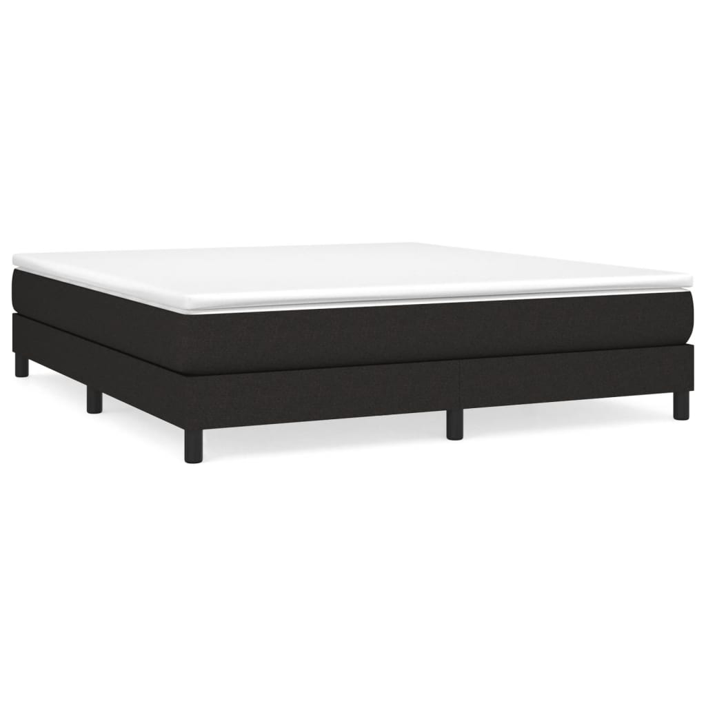 vidaXL Κρεβάτι Boxspring με Στρώμα Μαύρο 180x200 εκ. Υφασμάτινο