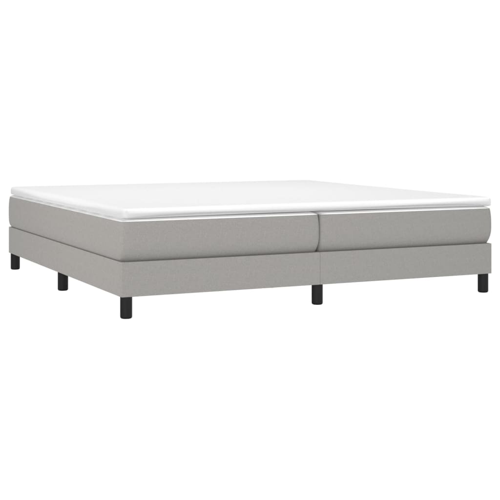 vidaXL Κρεβάτι Boxspring με Στρώμα Ανοιχτό Γκρι 200x200 εκ. Υφασμάτινο