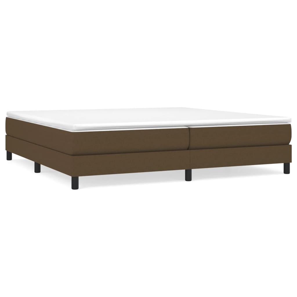 vidaXL Κρεβάτι Boxspring με Στρώμα Σκούρο Καφέ 200x200 εκ. Υφασμάτινο