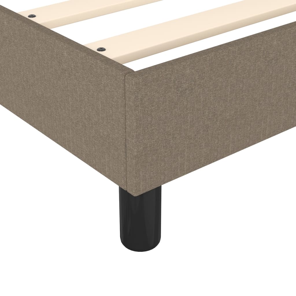 vidaXL Κρεβάτι Boxspring με Στρώμα Taupe 200x200 εκ. Υφασμάτινο