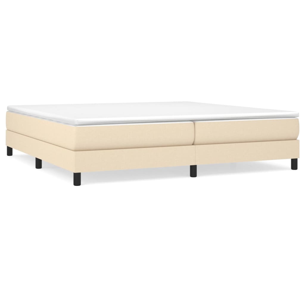 vidaXL Κρεβάτι Boxspring με Στρώμα Κρεμ 200x200 εκ. Υφασμάτινο