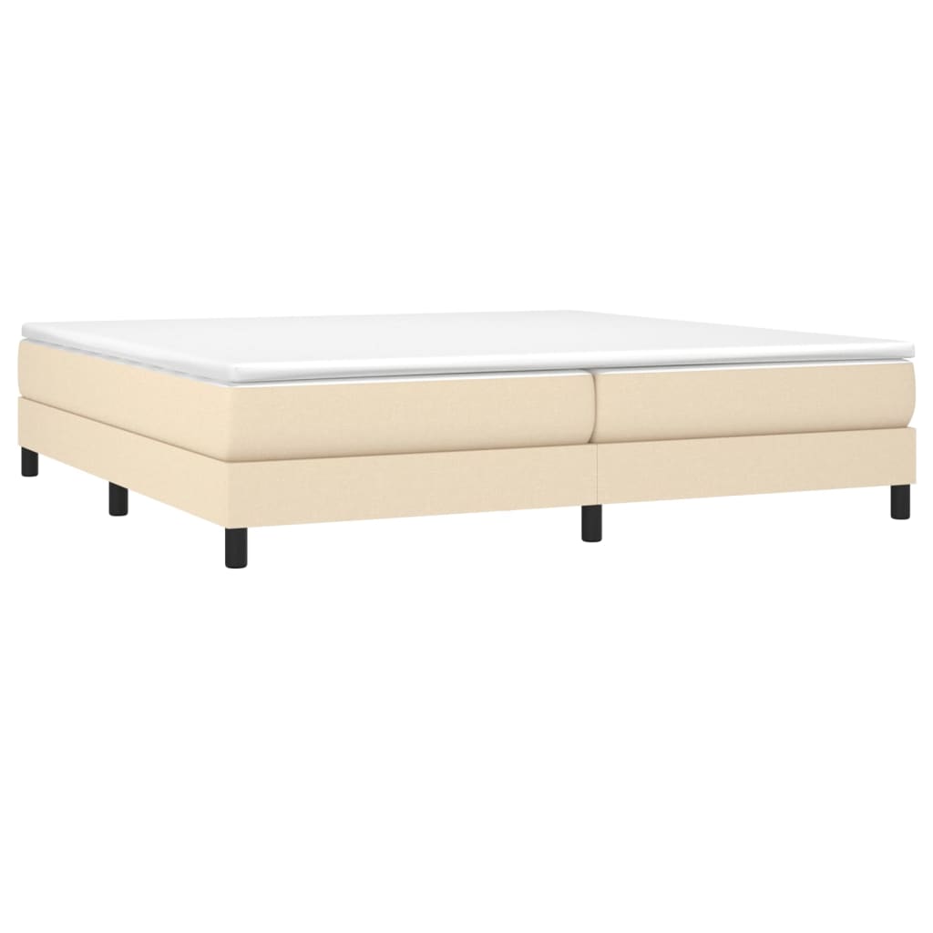 vidaXL Κρεβάτι Boxspring με Στρώμα Κρεμ 200x200 εκ. Υφασμάτινο