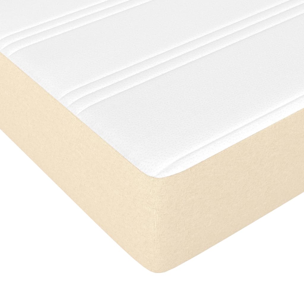 vidaXL Κρεβάτι Boxspring με Στρώμα Κρεμ 200x200 εκ. Υφασμάτινο