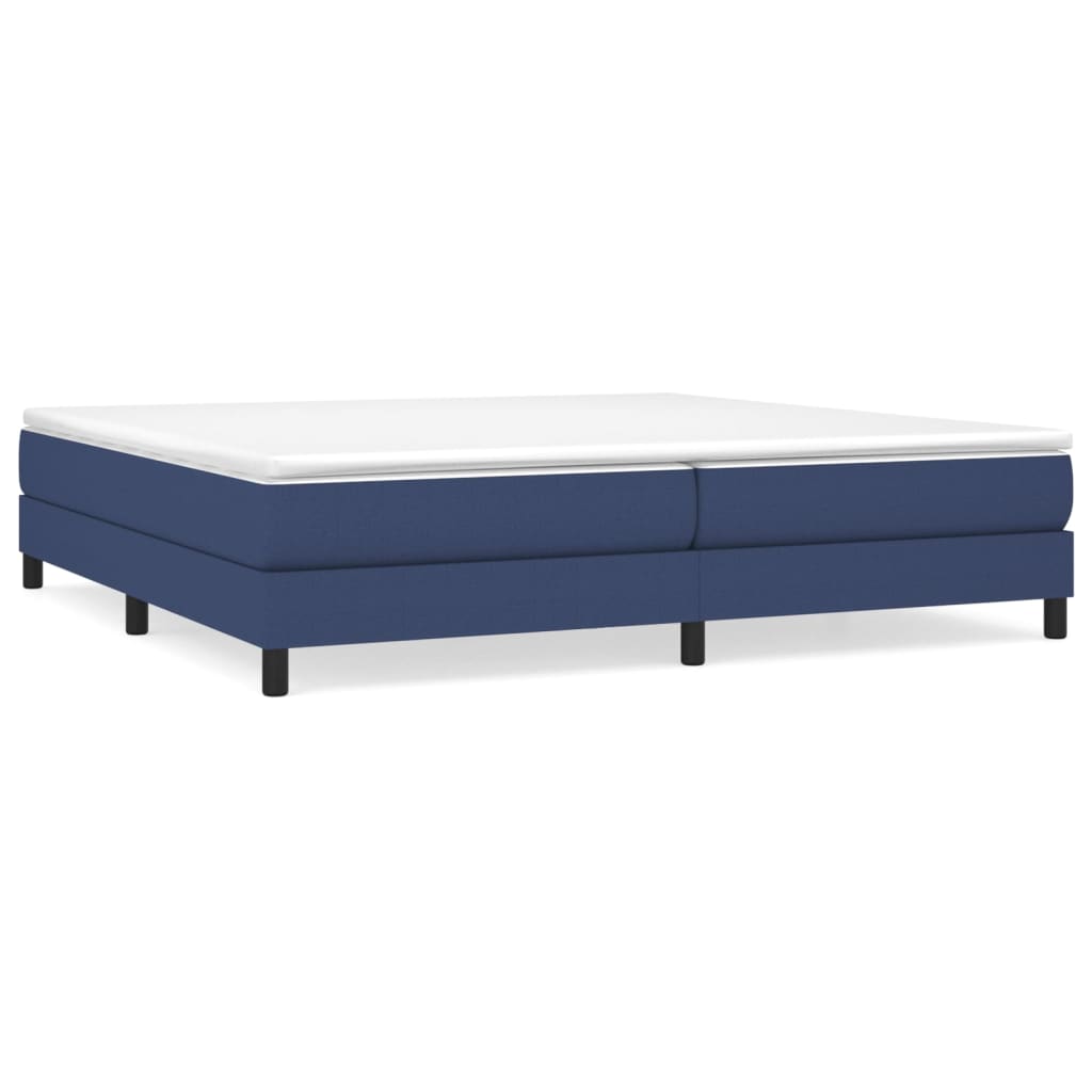 vidaXL Κρεβάτι Boxspring με Στρώμα Μπλε 200x200 εκ. Υφασμάτινο