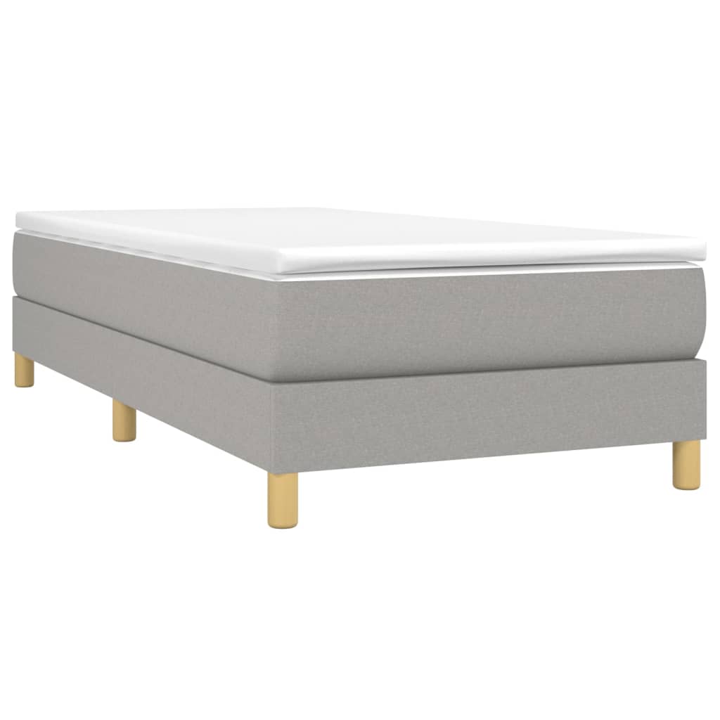 vidaXL Κρεβάτι Boxspring με Στρώμα Ανοιχτό Γκρι 80x200 εκ. Υφασμάτινο