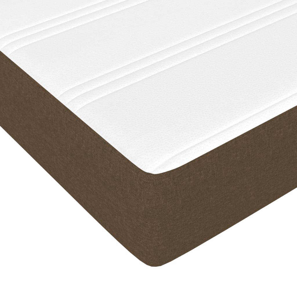 vidaXL Κρεβάτι Boxspring με Στρώμα Σκούρο Καφέ 80x200 εκ. Υφασμάτινο