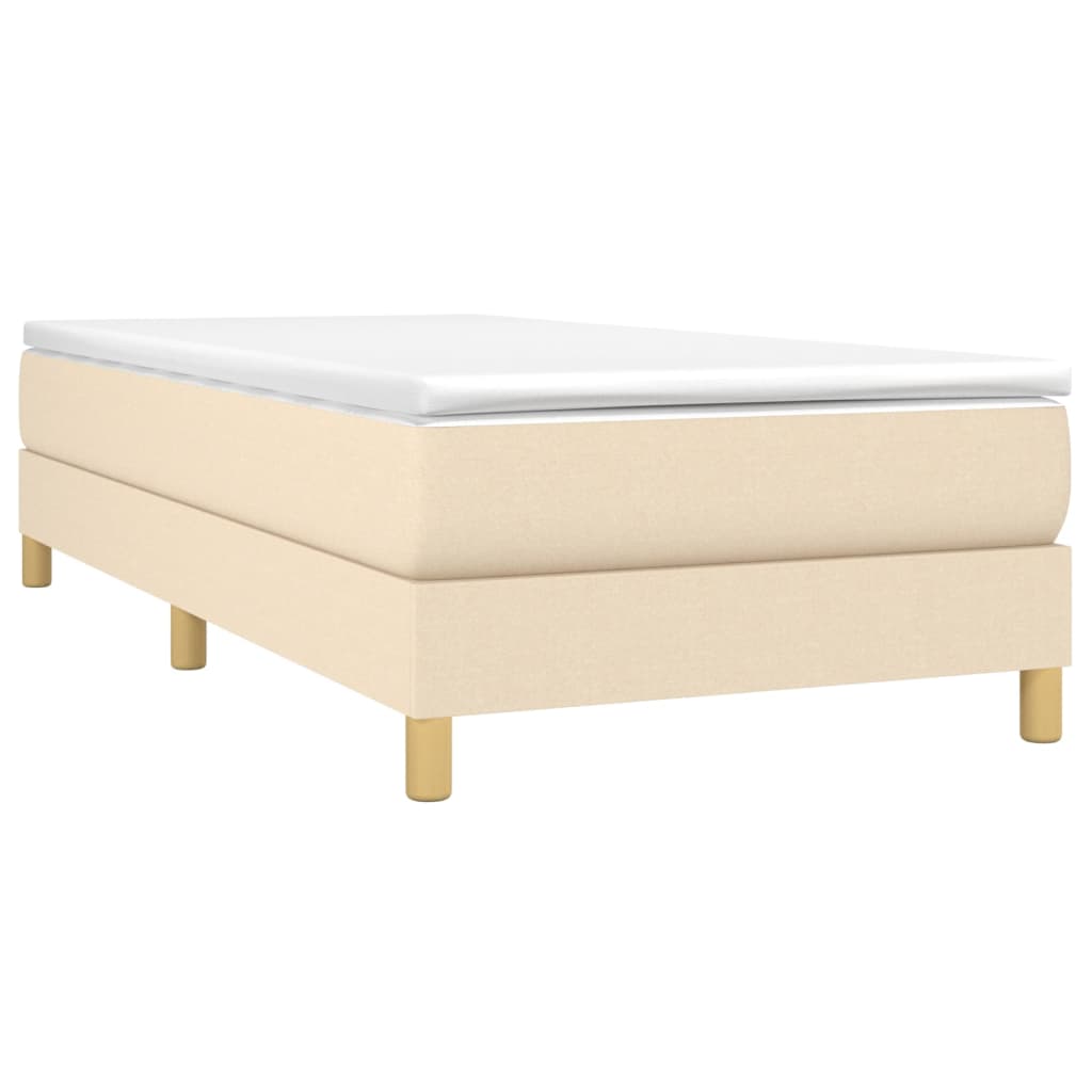 vidaXL Κρεβάτι Boxspring με Στρώμα Κρεμ 80 x 200 εκ. Υφασμάτινο