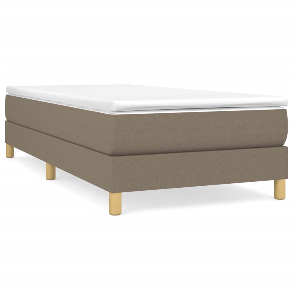 vidaXL Κρεβάτι Boxspring με Στρώμα Taupe 90x190 εκ.Υφασμάτινο