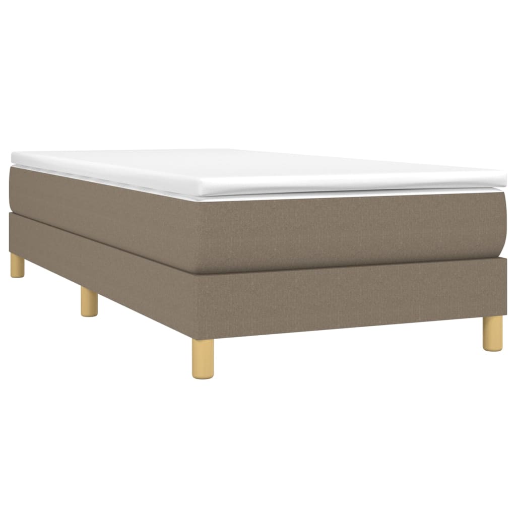 vidaXL Κρεβάτι Boxspring με Στρώμα Taupe 90x190 εκ.Υφασμάτινο