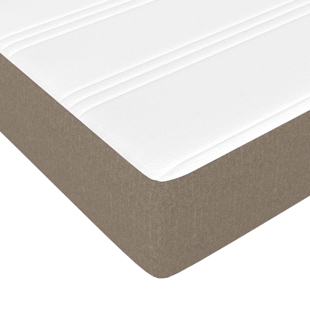 vidaXL Κρεβάτι Boxspring με Στρώμα Taupe 90x190 εκ.Υφασμάτινο