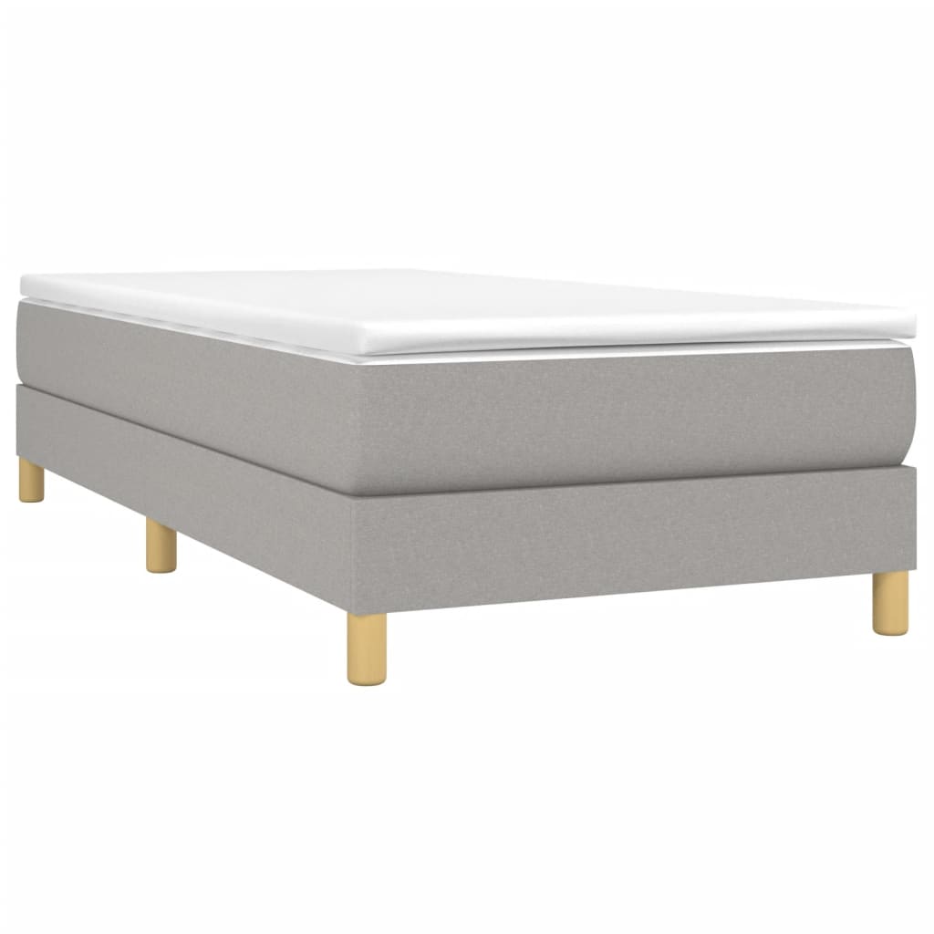 vidaXL Κρεβάτι Boxspring με Στρώμα Ανοιχτό Γκρι 100x200 εκ. Υφασμάτινο