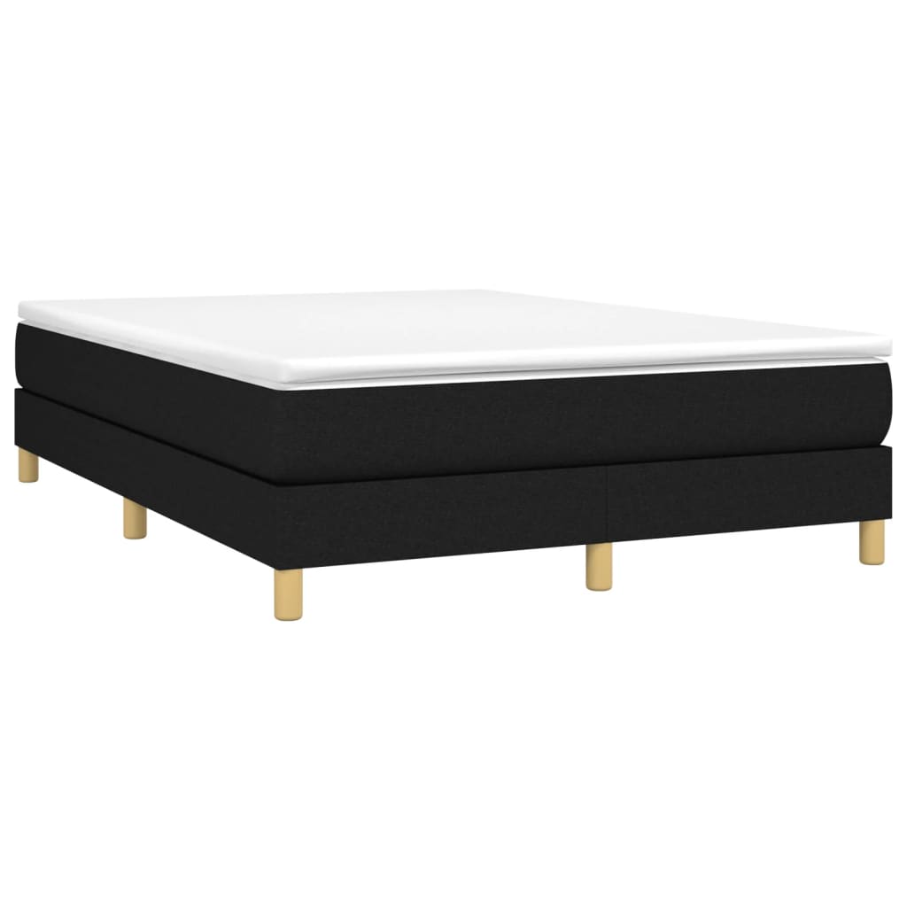 vidaXL Κρεβάτι Boxspring με Στρώμα Μαύρο 140x200 εκ. Υφασμάτινο