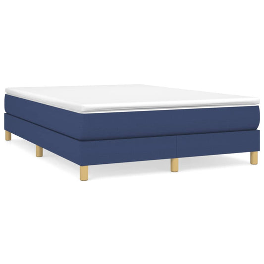 vidaXL Κρεβάτι Boxspring με Στρώμα Μπλε 140x200 εκ. Υφασμάτινο