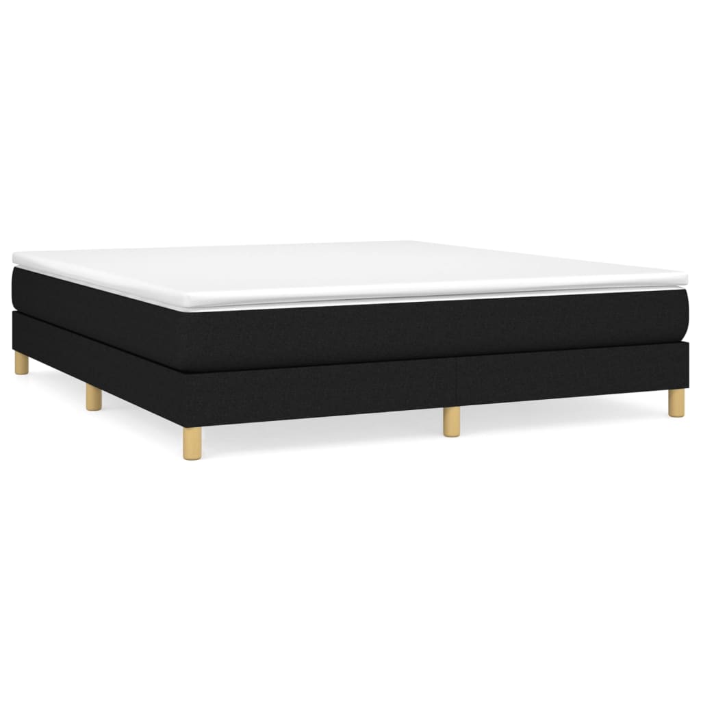 vidaXL Κρεβάτι Boxspring με Στρώμα Μαύρο 160x200 εκ. Υφασμάτινο