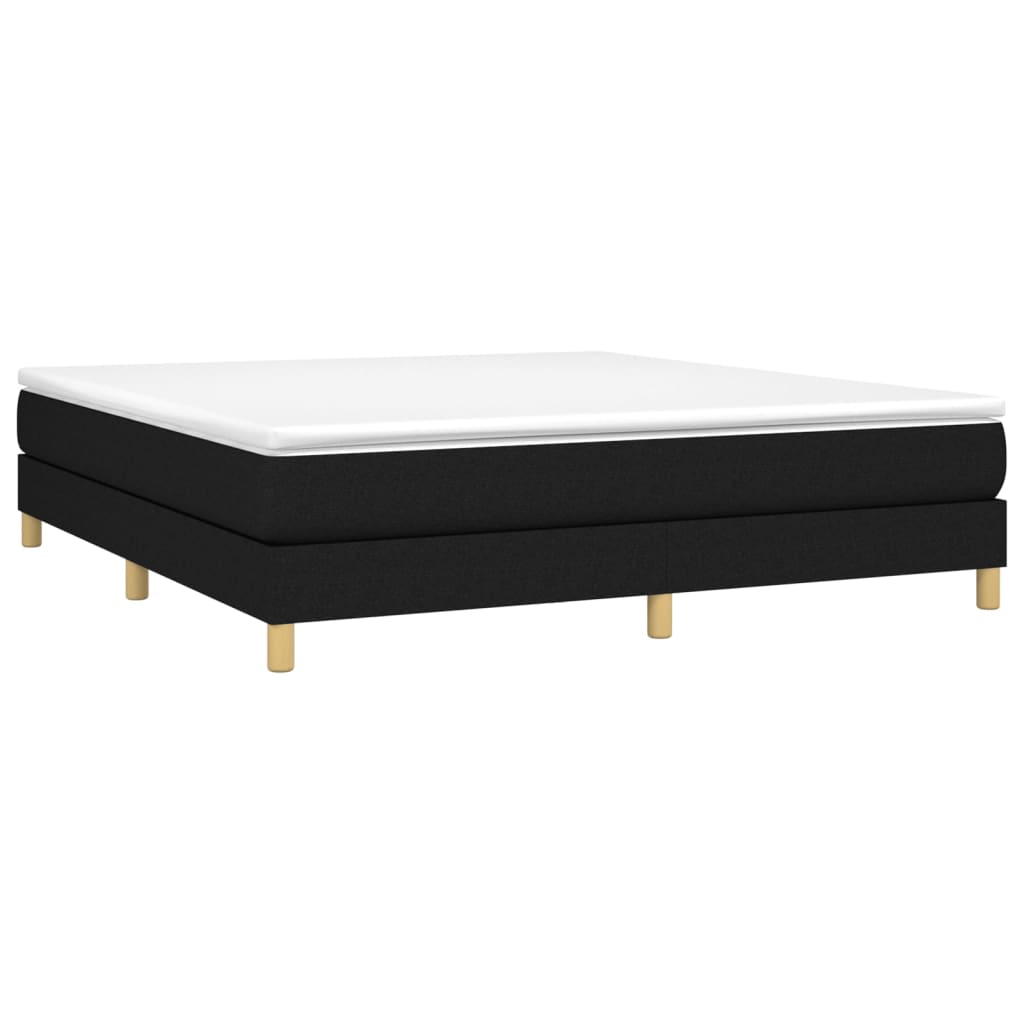 vidaXL Κρεβάτι Boxspring με Στρώμα Μαύρο 160x200 εκ. Υφασμάτινο