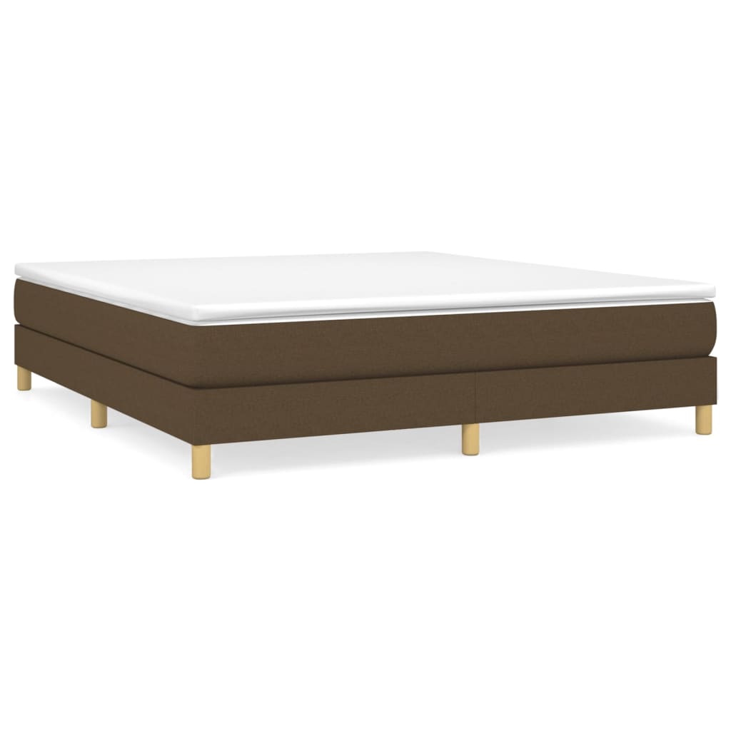 vidaXL Κρεβάτι Boxspring με Στρώμα Σκούρο Καφέ 180x200 εκ Υφασμάτινο