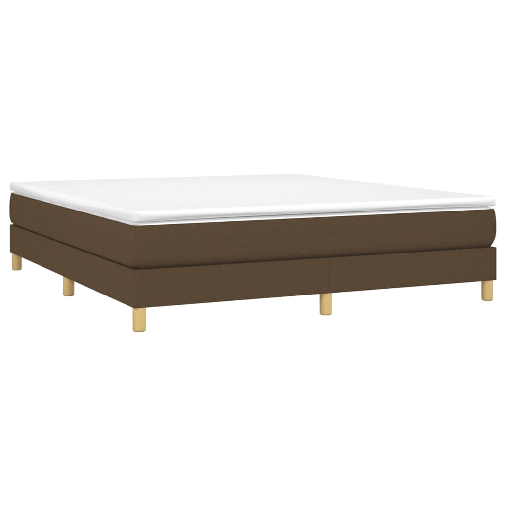 vidaXL Κρεβάτι Boxspring με Στρώμα Σκούρο Καφέ 180x200 εκ Υφασμάτινο