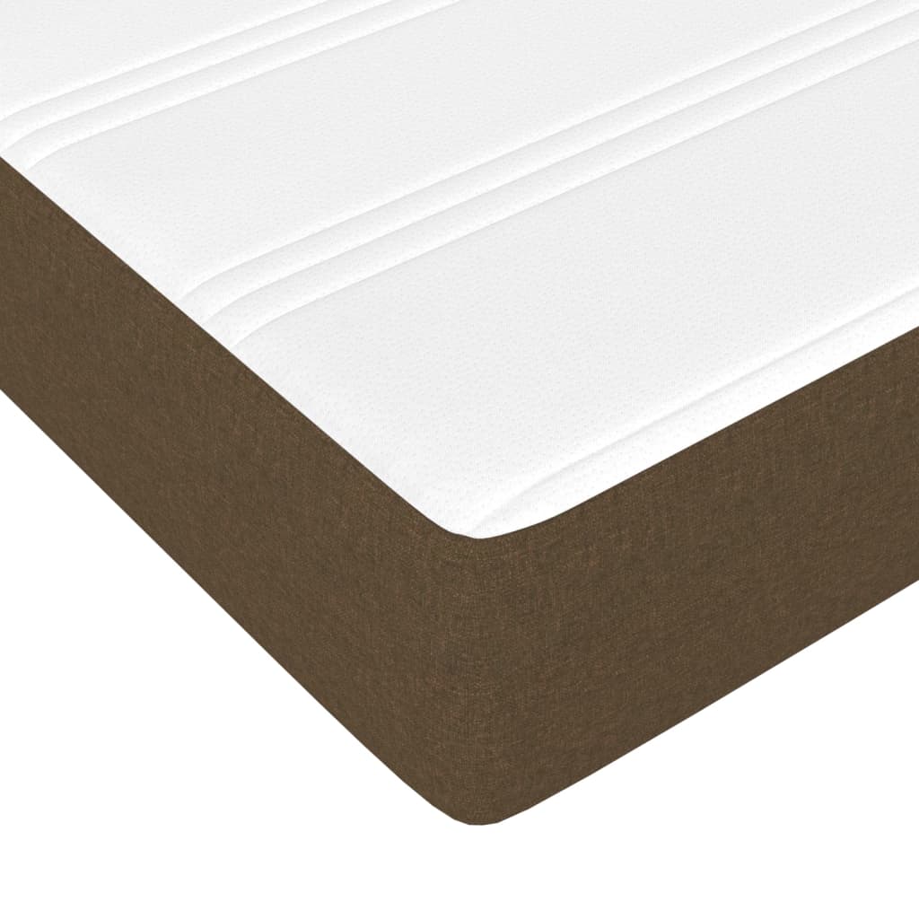 vidaXL Κρεβάτι Boxspring με Στρώμα Σκούρο Καφέ 180x200 εκ Υφασμάτινο