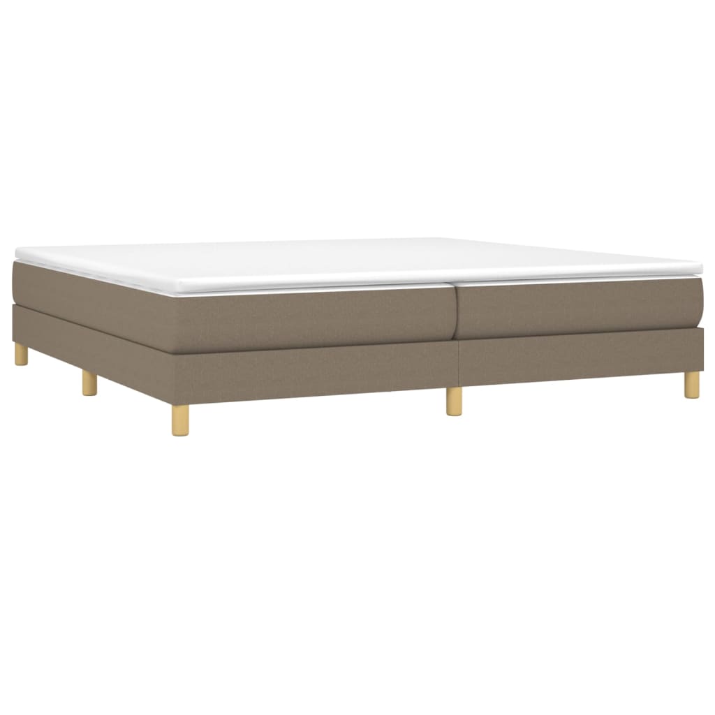 vidaXL Κρεβάτι Boxspring με Στρώμα Taupe 200x200 εκ. Υφασμάτινο