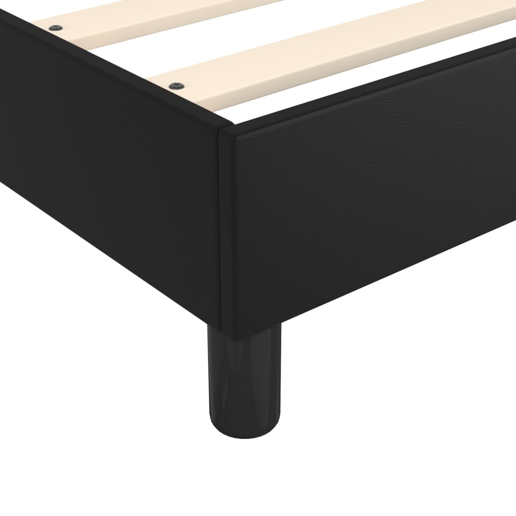 vidaXL Κρεβάτι Boxspring με Στρώμα Μαύρο 80 x 200 εκ. Συνθετικό Δέρμα