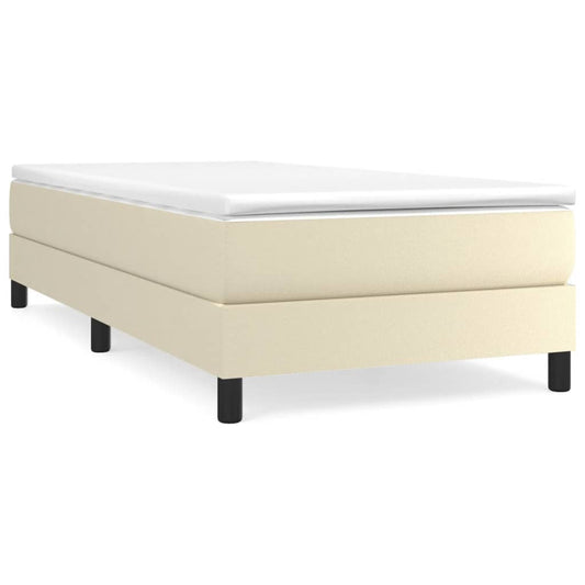 vidaXL Κρεβάτι Boxspring με Στρώμα Κρεμ 80 x 200 εκ. Συνθετικό Δέρμα