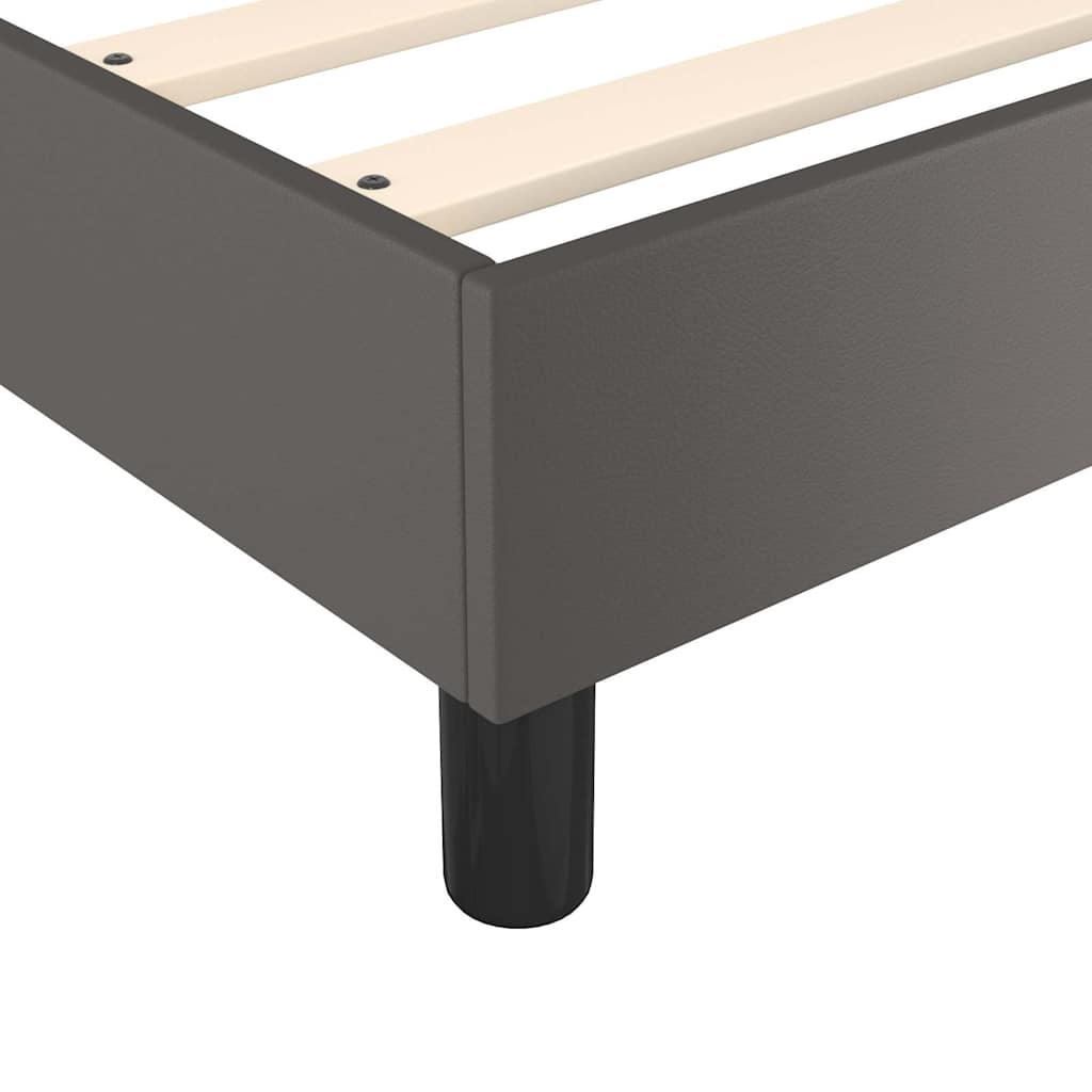 vidaXL Κρεβάτι Boxspring με Στρώμα Γκρι 80 x 200 εκ. Συνθετικό Δέρμα