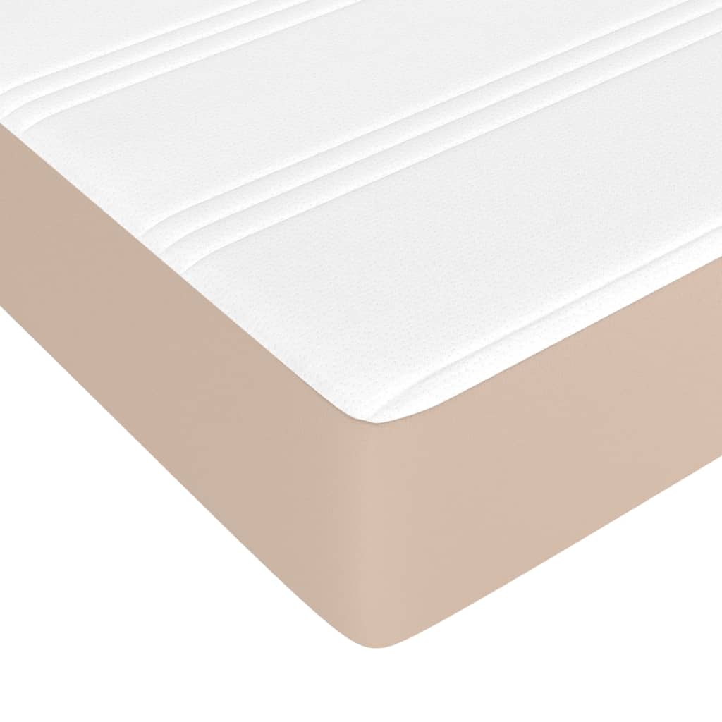 vidaXL Κρεβάτι Boxspring με Στρώμα Καπουτσίνο 90x190εκ.από Συνθ. Δέρμα