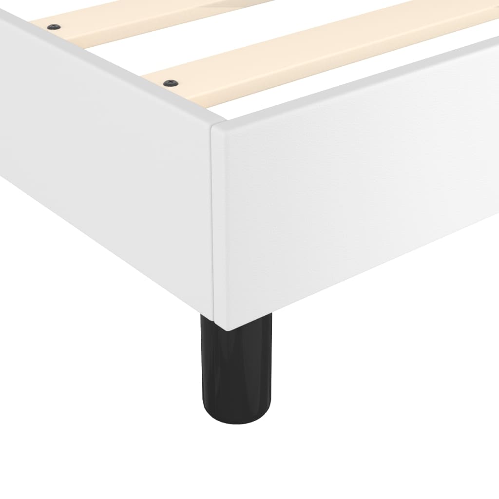 vidaXL Κρεβάτι Boxspring με Στρώμα Λευκό 90x200εκ. από Συνθετικό Δέρμα