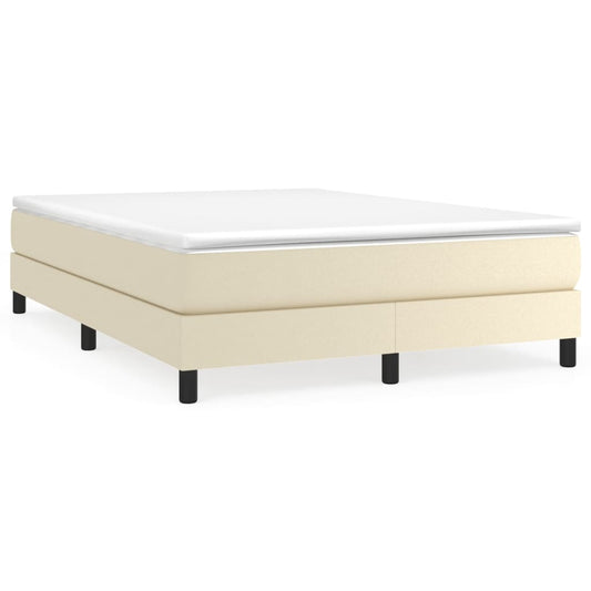 vidaXL Κρεβάτι Boxspring με Στρώμα Κρεμ 140x190εκ. από Συνθετικό Δέρμα