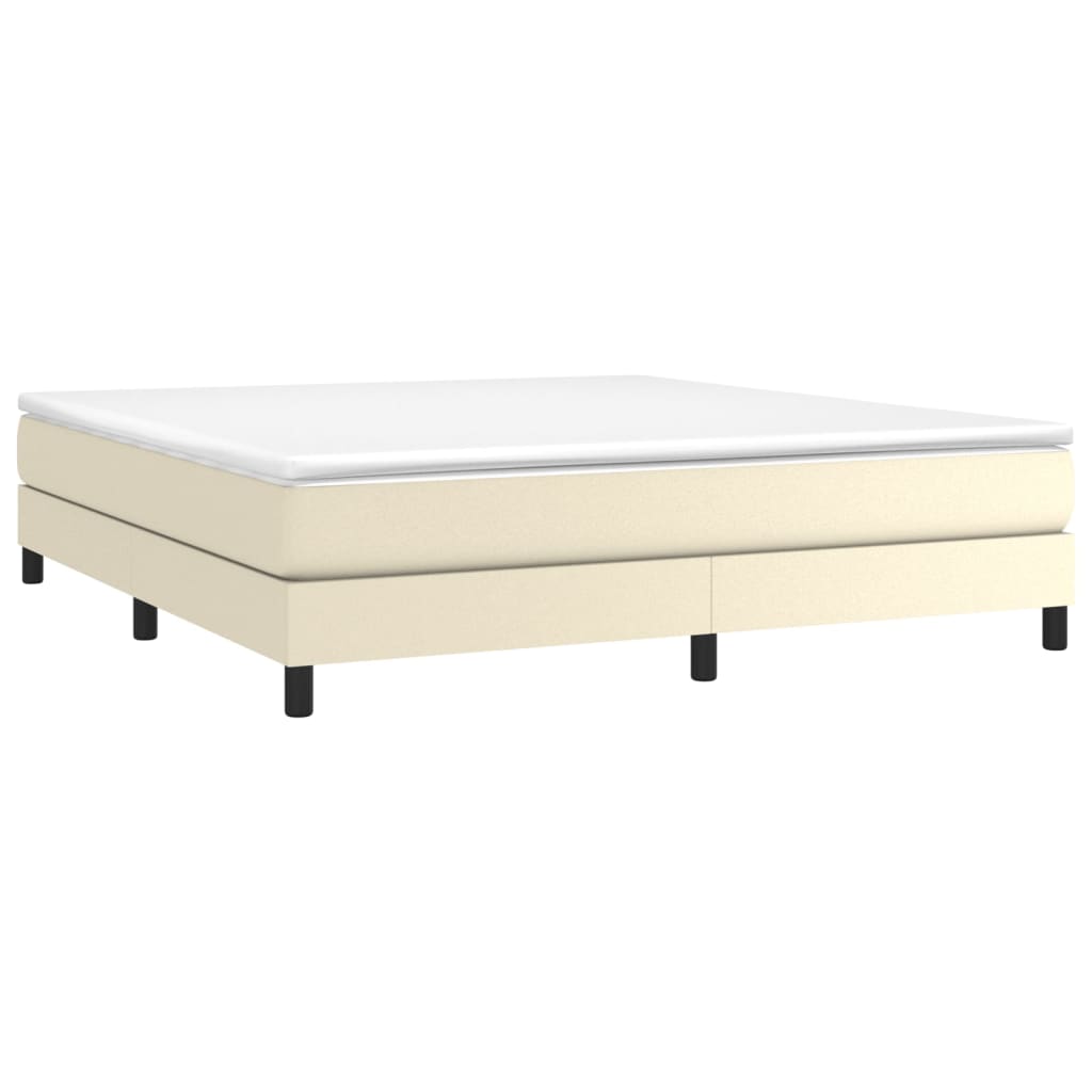 vidaXL Κρεβάτι Boxspring με Στρώμα Κρεμ 160x200εκ. από Συνθετικό Δέρμα