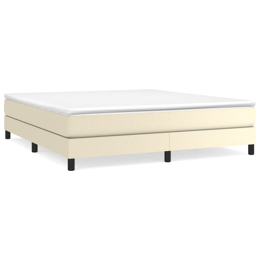 vidaXL Κρεβάτι Boxspring με Στρώμα Κρεμ 180x200 εκ. Συνθετικό Δέρμα