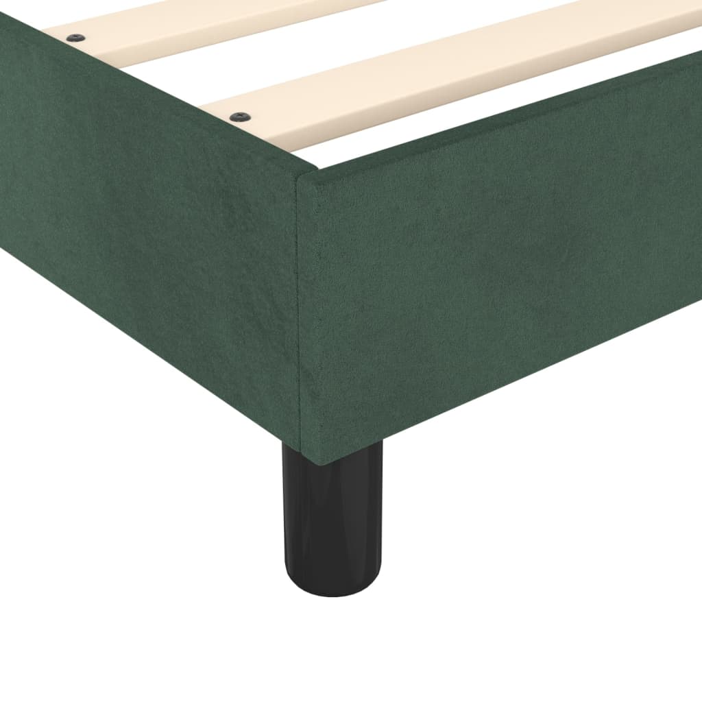 vidaXL Κρεβάτι Boxspring με Στρώμα Σκούρο Πράσινο 90x190 εκ. Βελούδινο