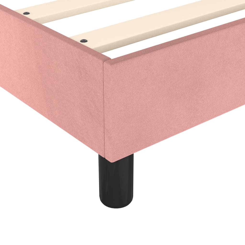 vidaXL Κρεβάτι Boxspring με Στρώμα Ροζ 90x190 εκ. Βελούδινο