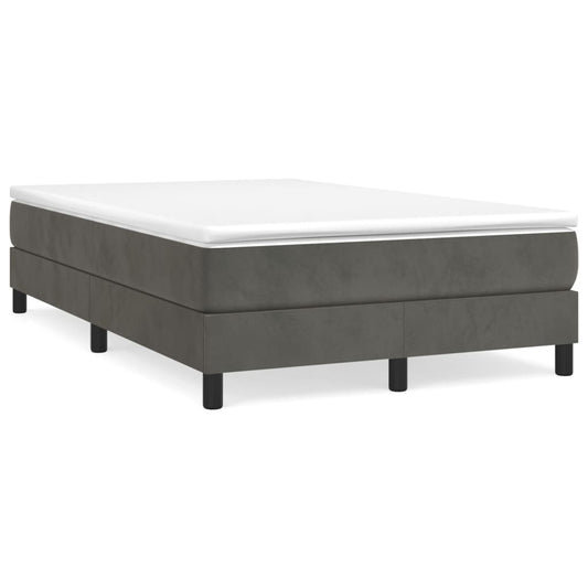 vidaXL Κρεβάτι Boxspring με Στρώμα Σκούρο Γκρι 120x200 εκ. Βελούδινο