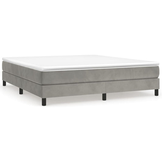 vidaXL Κρεβάτι Boxspring με Στρώμα Ανοιχτό Γκρι 160x200 εκ. Βελούδινο