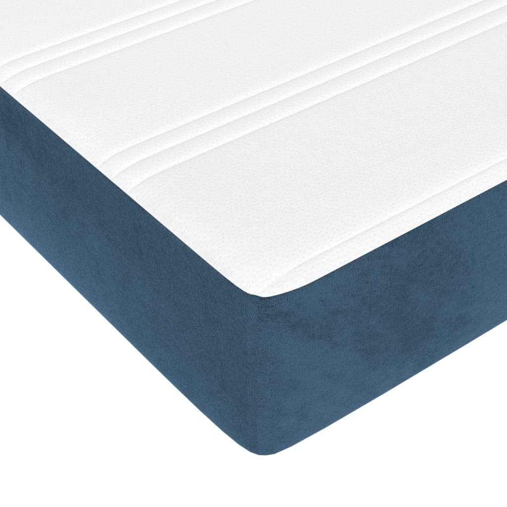 vidaXL Κρεβάτι Boxspring με Στρώμα Σκούρο Μπλε 160x200 εκ. Βελούδινο