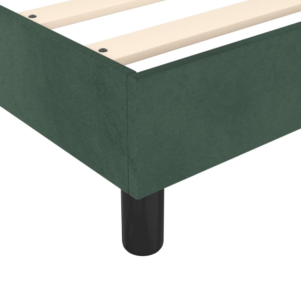 vidaXL Κρεβάτι Boxspring με Στρώμα Σκούρο Πράσινο 180x200εκ. Βελούδινο