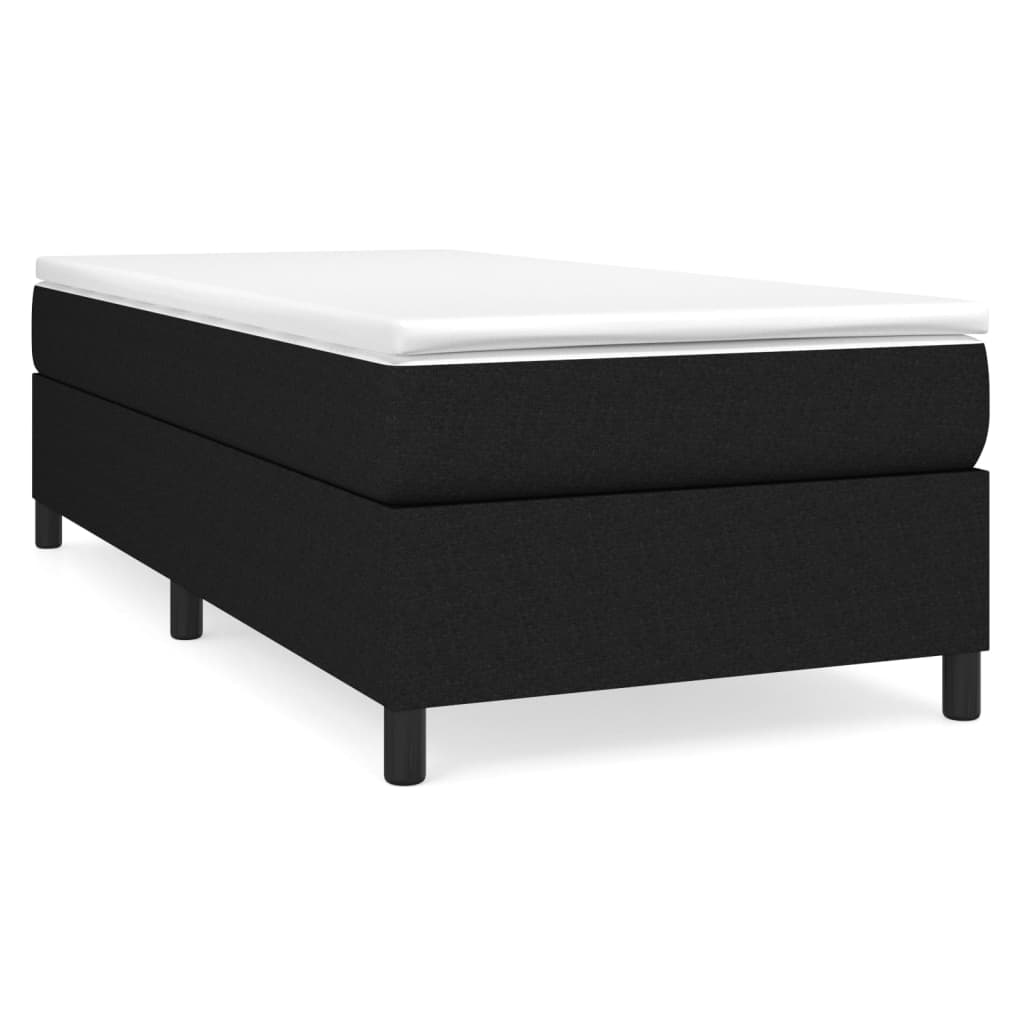 vidaXL Κρεβάτι Boxspring με Στρώμα Μαύρο 90x190 εκ.Υφασμάτινο