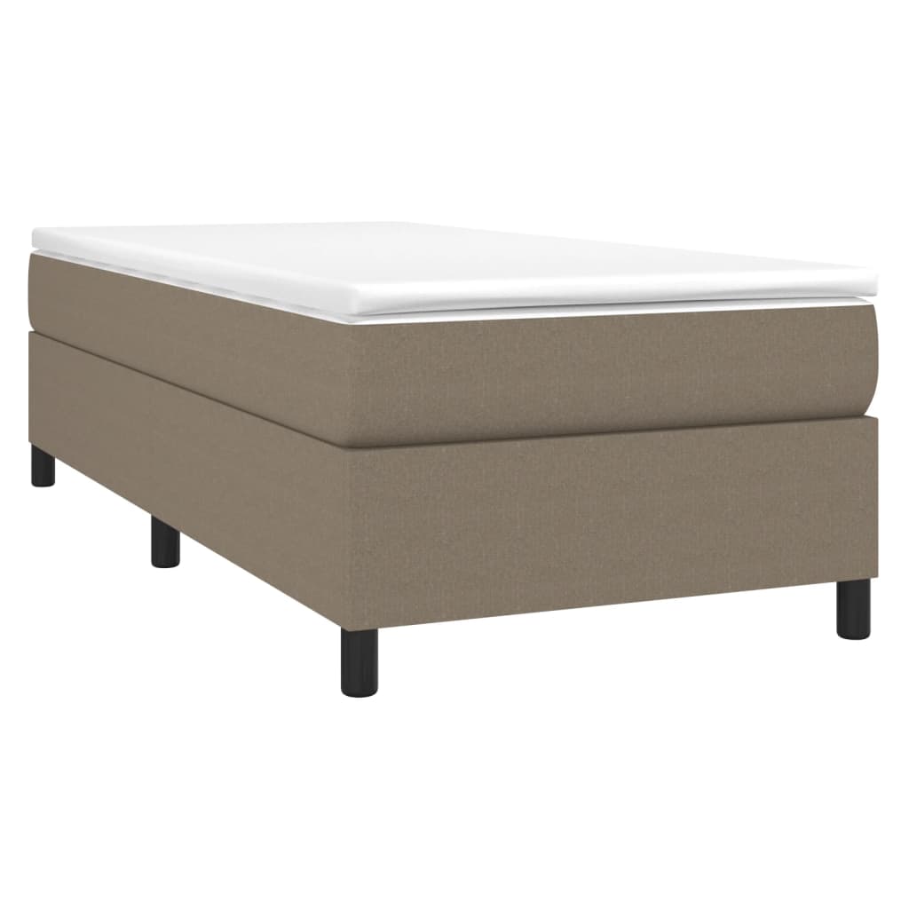 vidaXL Κρεβάτι Boxspring με Στρώμα Taupe 90x190 εκ.Υφασμάτινο