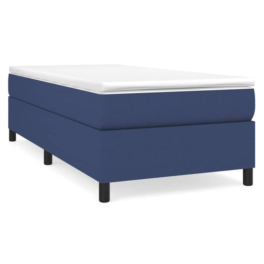 vidaXL Κρεβάτι Boxspring με Στρώμα Μπλε 90x200 εκ.Υφασμάτινο