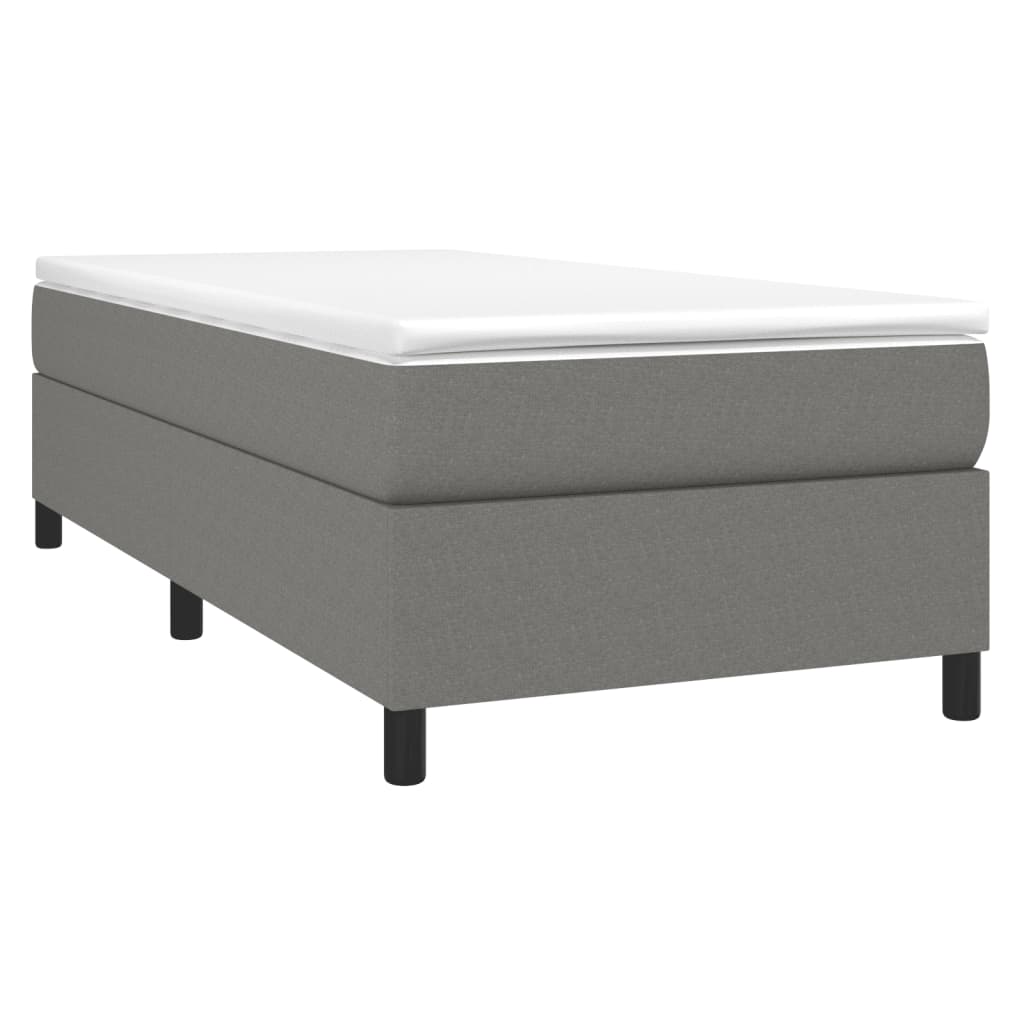 vidaXL Κρεβάτι Boxspring με Στρώμα Σκούρο Γκρι 100x200 εκ. Υφασμάτινο