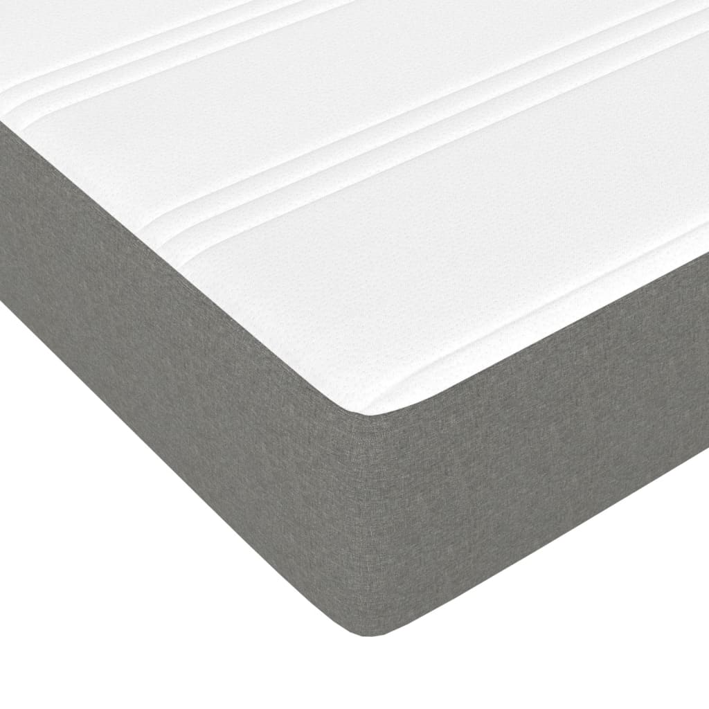 vidaXL Κρεβάτι Boxspring με Στρώμα Σκούρο Γκρι 100x200 εκ. Υφασμάτινο