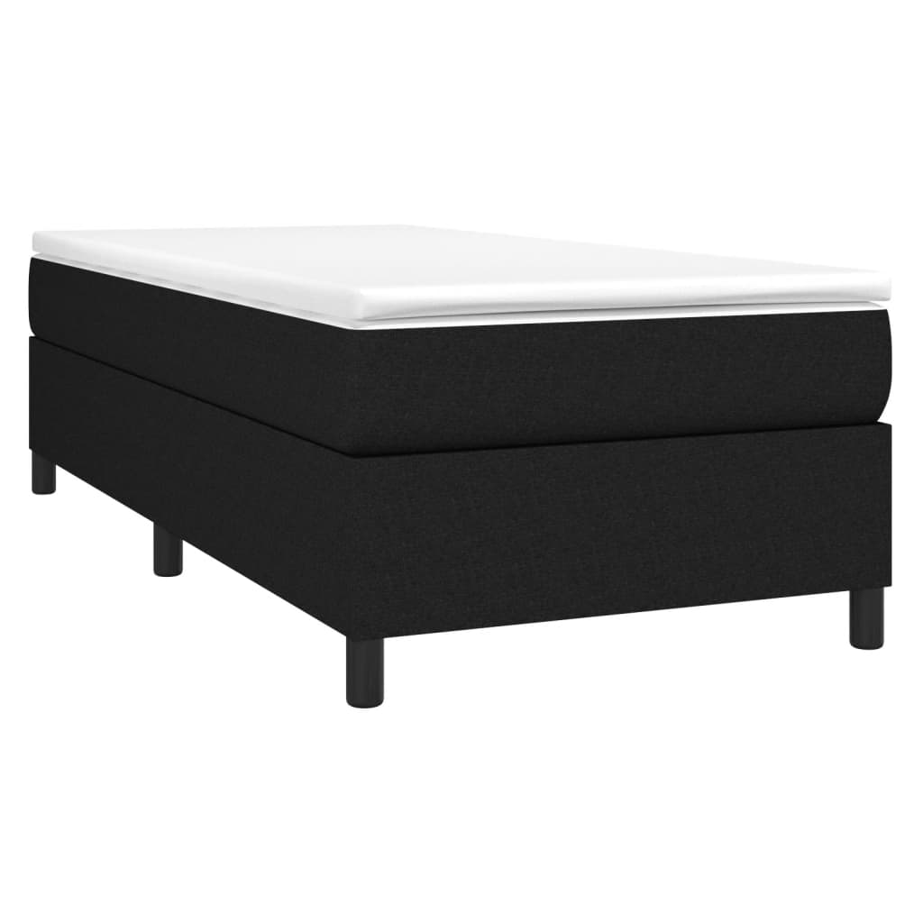 vidaXL Κρεβάτι Boxspring με Στρώμα Μαύρο 100 x 200 εκ. Υφασμάτινο