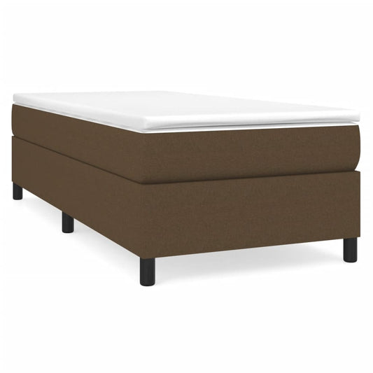 vidaXL Κρεβάτι Boxspring με Στρώμα Σκούρο Καφέ 100x200 εκ. Υφασμάτινο