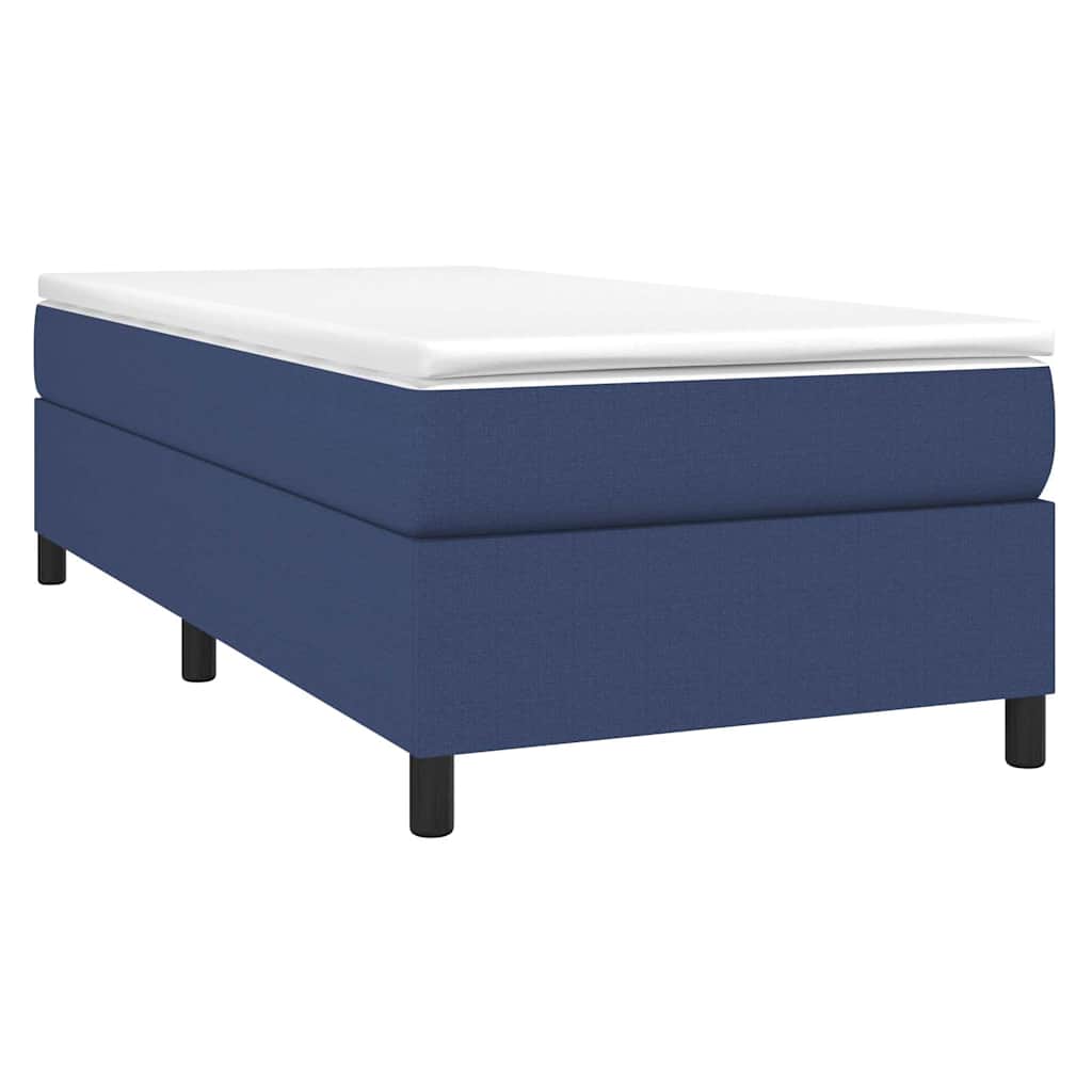 vidaXL Κρεβάτι Boxspring με Στρώμα Μπλε 100 x 200 εκ. Υφασμάτινο