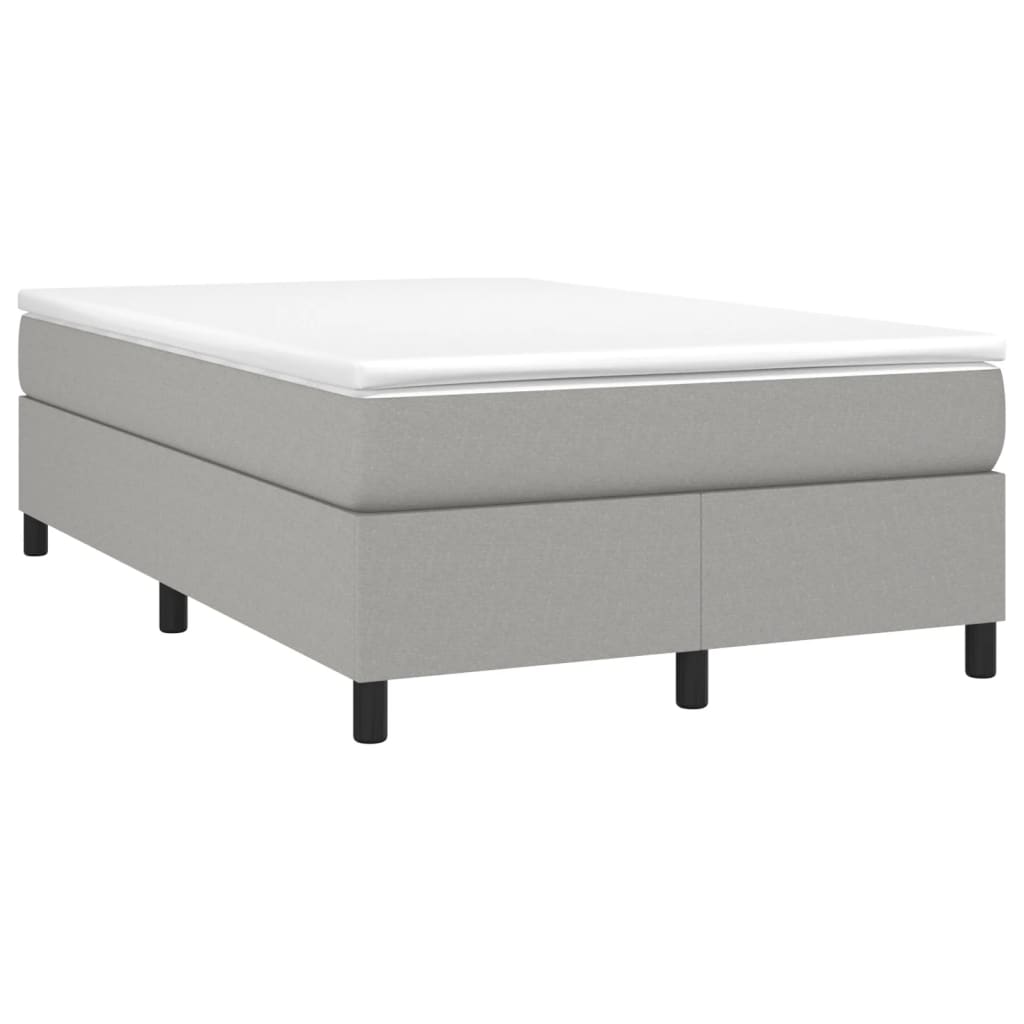 vidaXL Κρεβάτι Boxspring με Στρώμα Ανοιχτό Γκρι 120x200 εκ. Υφασμάτινο