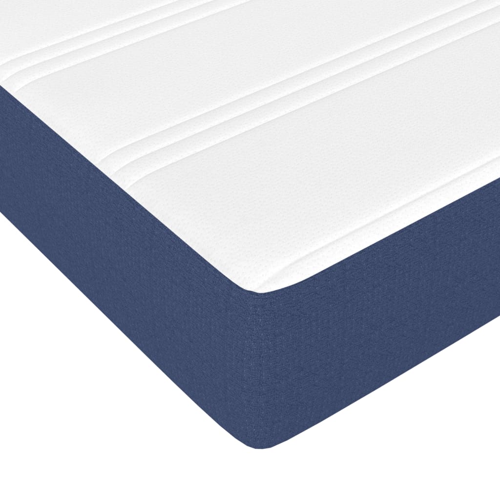 vidaXL Κρεβάτι Boxspring με Στρώμα Μπλε 120x200 εκ. Υφασμάτινο