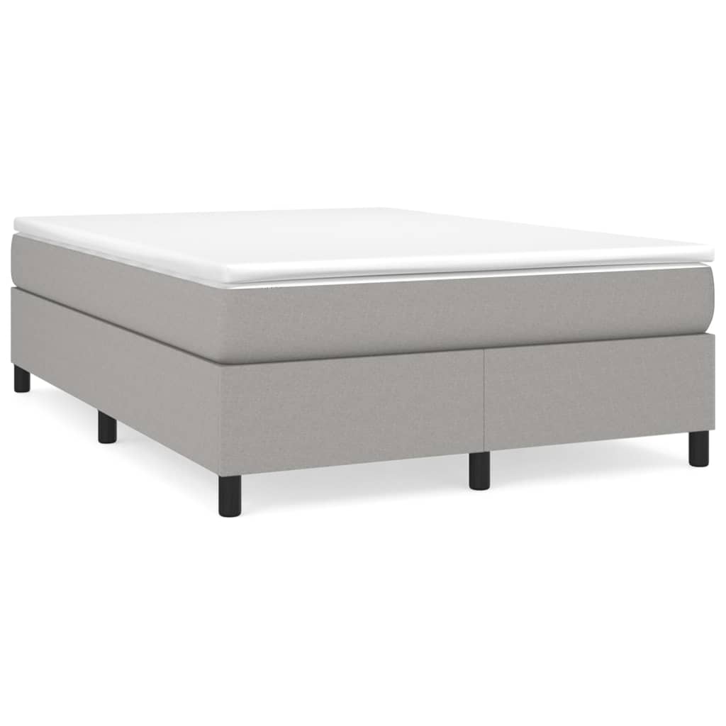 vidaXL Κρεβάτι Boxspring με Στρώμα Ανοιχτό Γκρι 140x190 εκ. Υφασμάτινο
