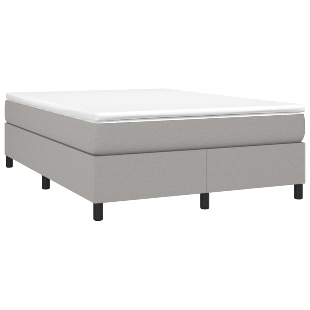 vidaXL Κρεβάτι Boxspring με Στρώμα Ανοιχτό Γκρι 140x190 εκ. Υφασμάτινο